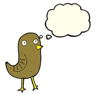 funny cartoon bird with thought bubble N60