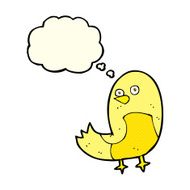 cartoon bird with thought bubble N121