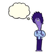 cartoon vampire with thought bubble N56