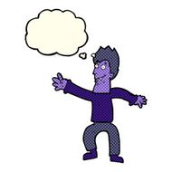 cartoon vampire with thought bubble N57