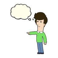 cartoon man blaming with thought bubble N5