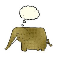 cartoon mammoth with thought bubble N3