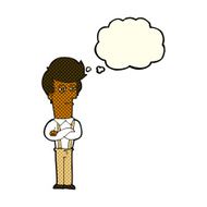 cartoon annoyed man with thought bubble N38