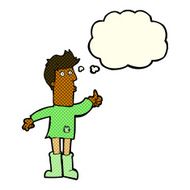 cartoon poor man with thought bubble N5