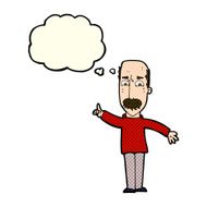 cartoon man issuing stern warning with thought bubble N5