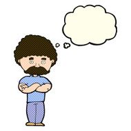 cartoon dad with folded arms thought bubble N5