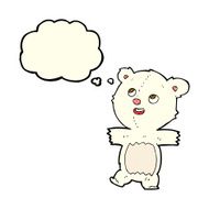 cartoon polar bear with thought bubble N30