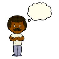 cartoon manly mustache man with thought bubble N5