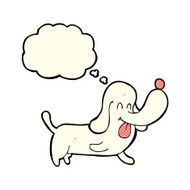 cartoon happy dog with thought bubble N41