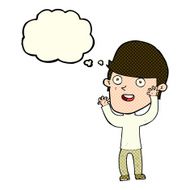 cartoon happy man with thought bubble N214