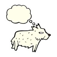 cartoon terrier with thought bubble N4