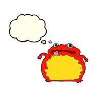 cartoon funny frog with thought bubble N9