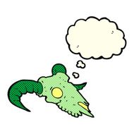 cartoon magic ram skull with thought bubble N3