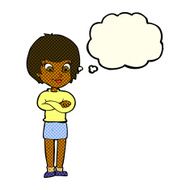 cartoon proud woman with thought bubble N13