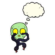 cartoon skull with snakes thought bubble N3