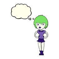 cartoon pretty vampire girl with thought bubble N15