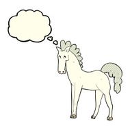 cartoon horse with thought bubble N14