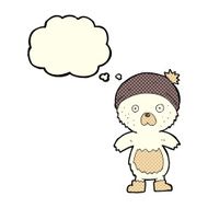 cartoon cute teddy bear with thought bubble N8