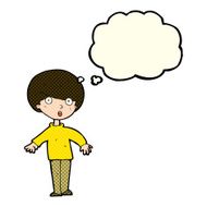 cartoon surprised man with thought bubble N61