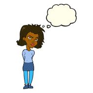 cartoon woman with thought bubble N14