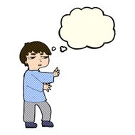 cartoon man gesturing with thought bubble N14
