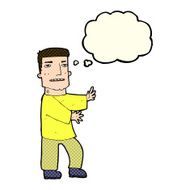 cartoon man gesturing with thought bubble N15