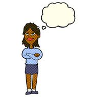 cartoon proud woman with thought bubble N14