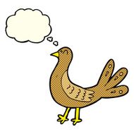 cartoon bird with thought bubble N122