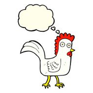 cartoon chicken with thought bubble N9
