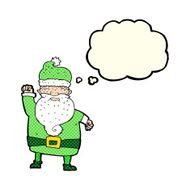 cartoon angry santa claus with thought bubble N8