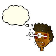 cartoon surprised man with eyes popping out thought bubble N5