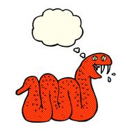 cartoon snake with thought bubble N26