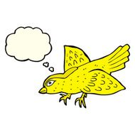 cartoon bird with thought bubble N123