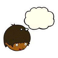 cartoon shocked face with thought bubble N6