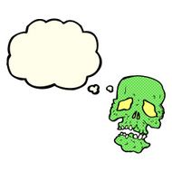 cartoon skull with thought bubble N14