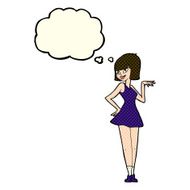 cartoon pretty woman with thought bubble N129