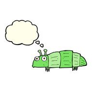 cartoon bug with thought bubble N18