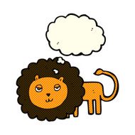 cartoon lion with thought bubble N8