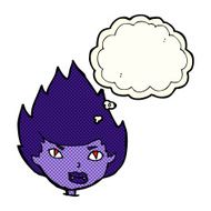 cartoon vampire head with thought bubble N17