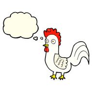 cartoon rooster with thought bubble N4