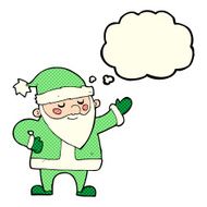 cartoon santa claus with thought bubble N88