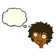 cartoon crazy excited woman with thought bubble N9