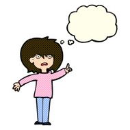 cartoon woman asking question with thought bubble N14