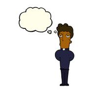 cartoon priest with thought bubble N4