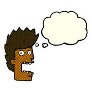 cartoon terrified man with thought bubble N101