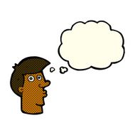 cartoon confused man with thought bubble N19