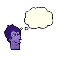cartoon vampire face with thought bubble N15