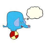 cartoon circus elephant with thought bubble N5
