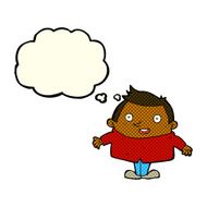 cartoon happy man with thought bubble N219