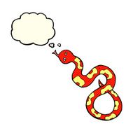 cartoon snake with thought bubble N27